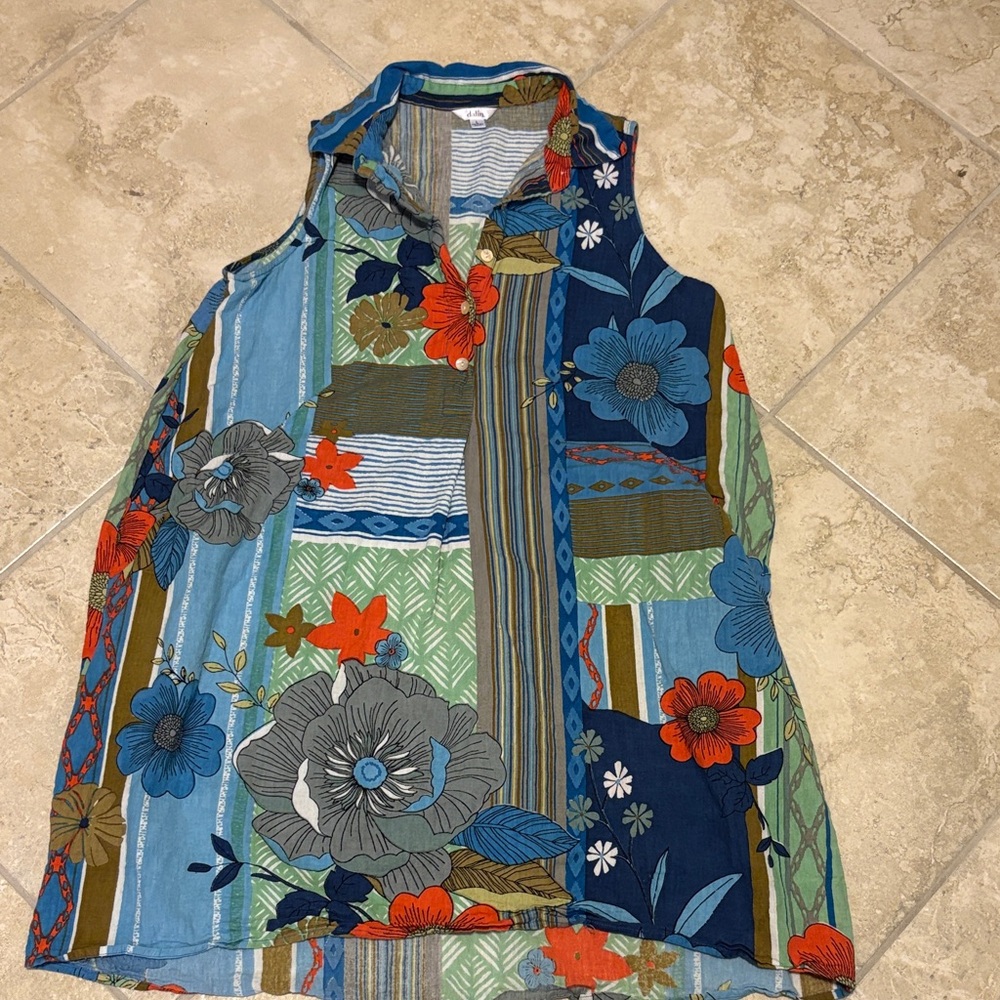 Floral Sleeveless Dress - Multicolor